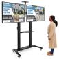 Double screen tv stand with a mounting hardware