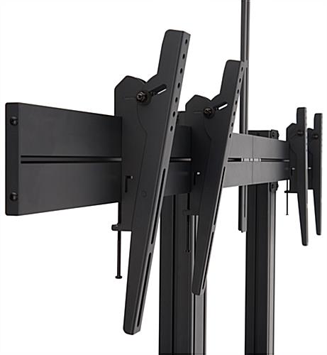 Double screen tv stand with tilting brackets