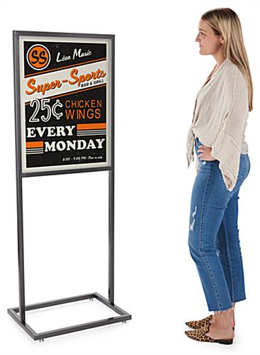 Metal sign holder for advertising promotions