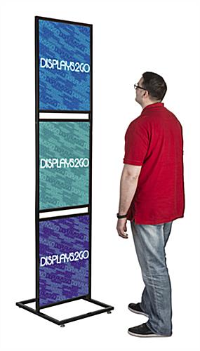 Triple Tier 22" x 28" Graphic Stand For Indoor Floor Displays