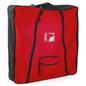 Flat pack backlit inflatable tower with red nylon travel bag
