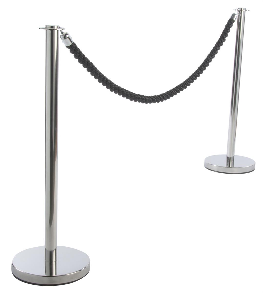 Black Theater Rope | Polished Chrome Crowd Control Barriers