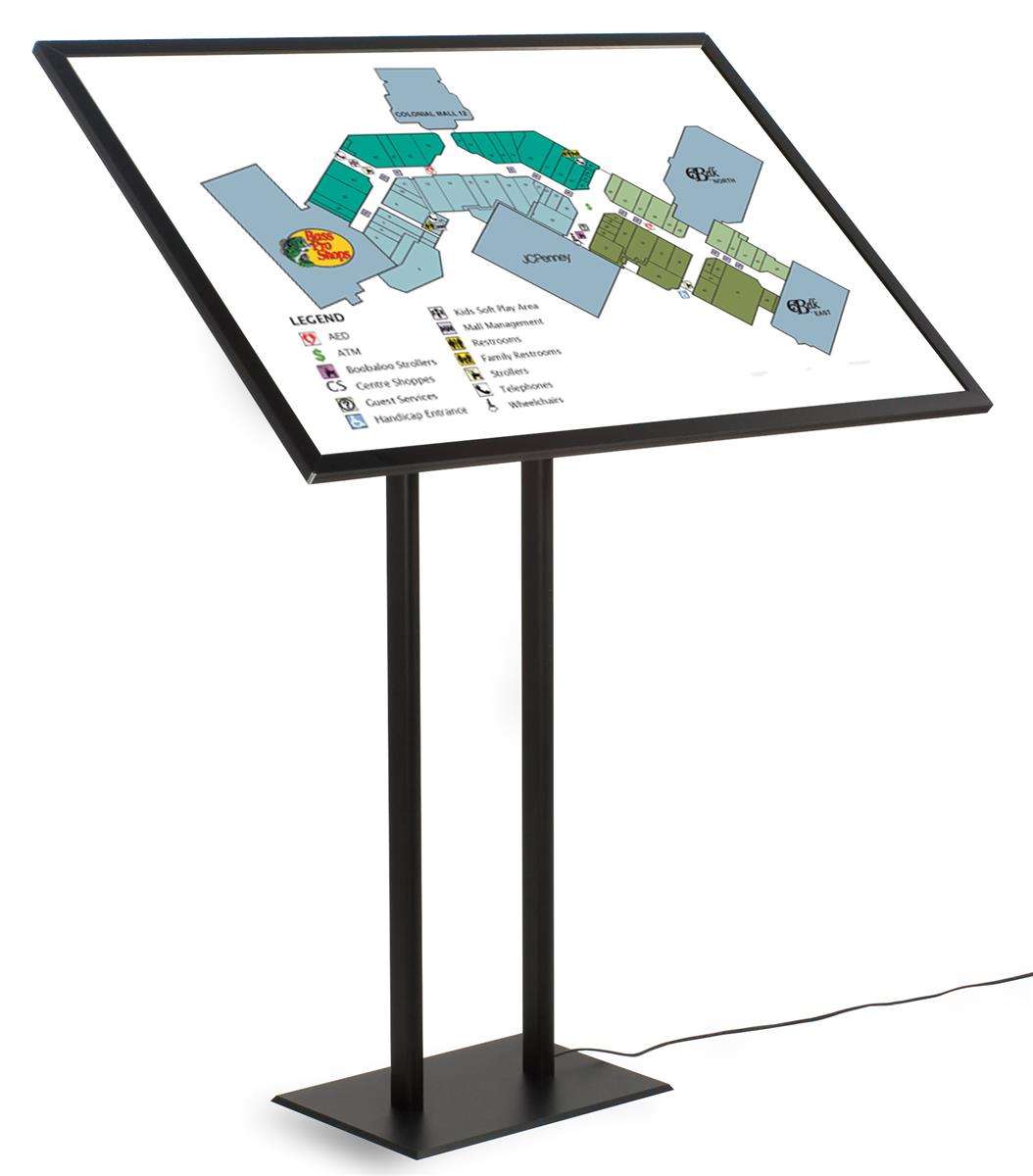 Sign Light Boxes Floor Standing Black Display