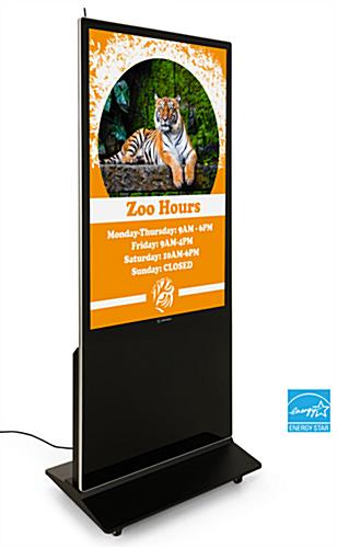 Digital poster with 55" touch screen and black base