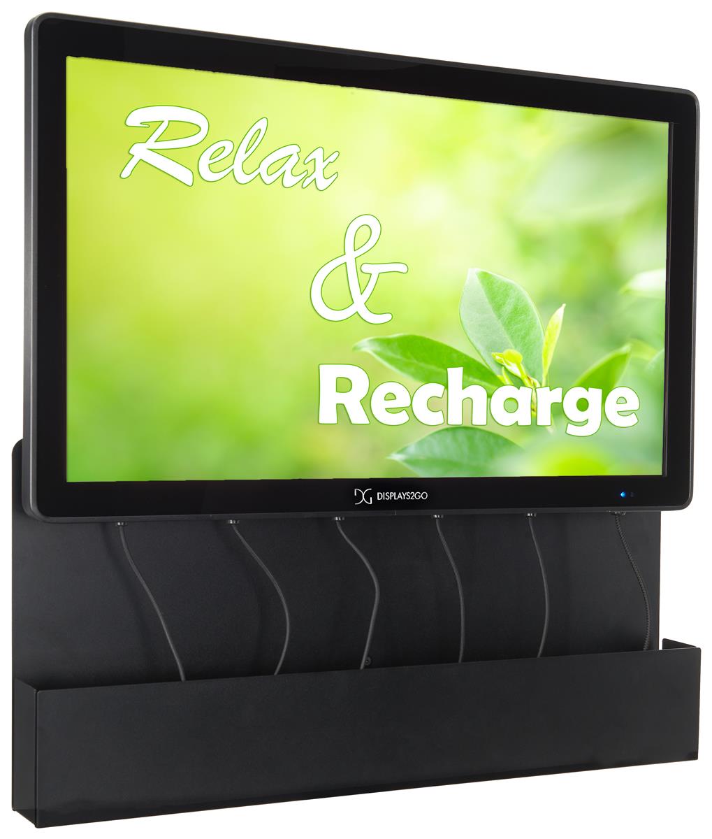 Wall mounted digital charging station with 6 cables