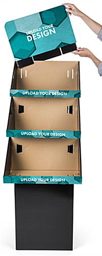 3 Shelf Custom Printed Cardboard Floor Stand with Removable Header