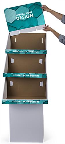 Customized 3 Tier Cardboard FSDU Display with Three Shelves