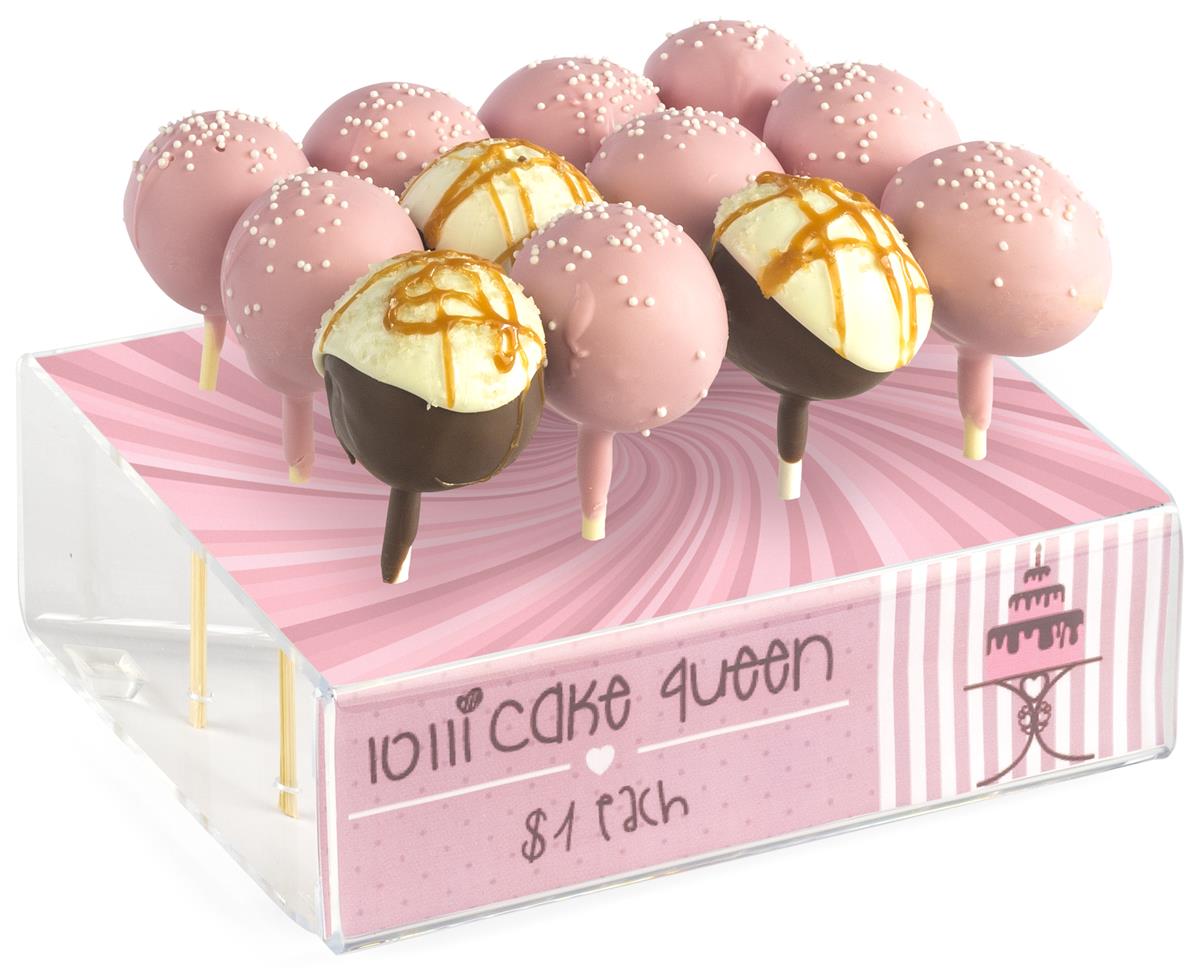Brandable Cake Pop Display Rack Full Color UV Printed Graphics