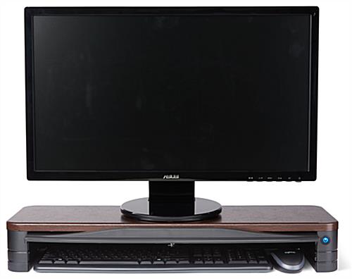 Monitor stand has a preset 15 minute sanitization process