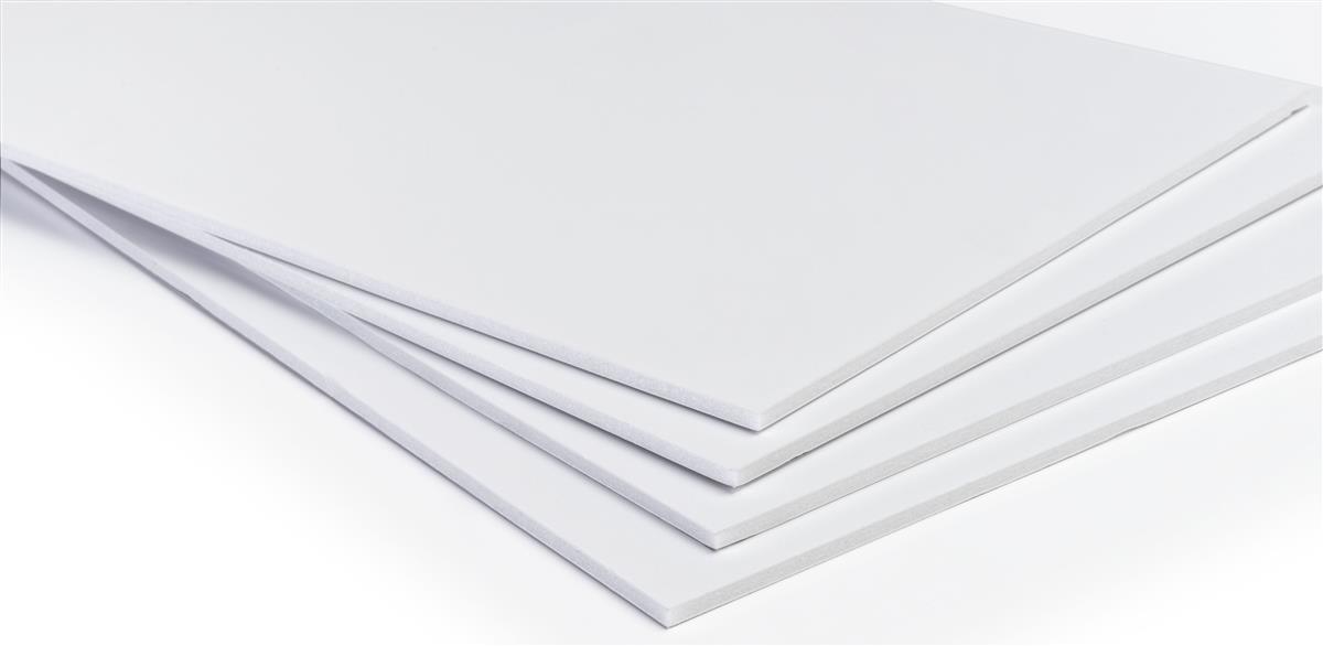 3/8 White Acid Free Buffered Foam Core Boards : 48 X 48