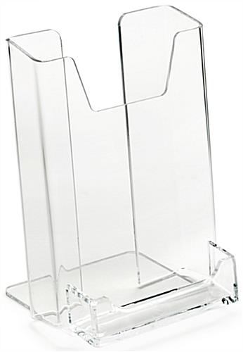 4" Acrylic Customized Brochure Holder with Business Card Pocket