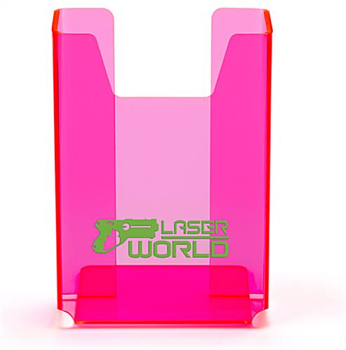 Bright custom pink trifold display stand 
