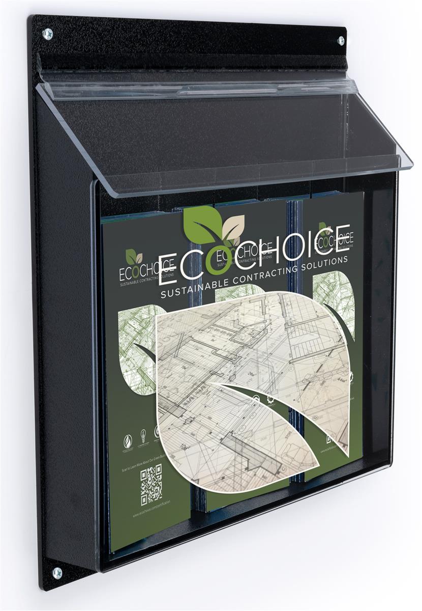 Waterproof outdoor 3-pocket trifold flip-top printed brochure box