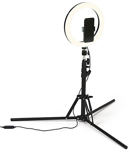 Home vlog studio kit with adjustable height for counter top placement