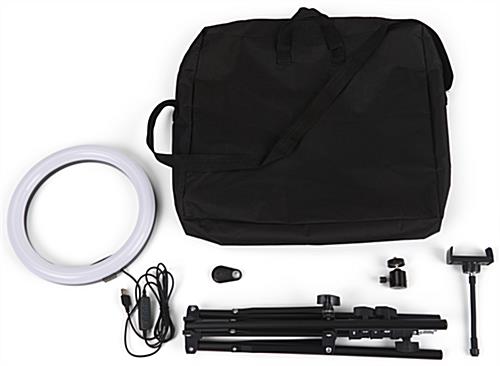 Home vlog studio kit with black canvas carry bag