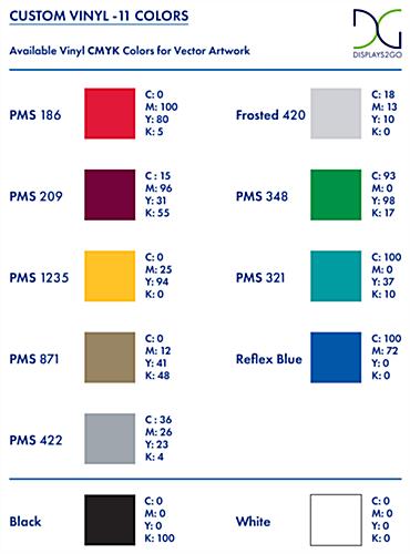 Custom vinyl color chart