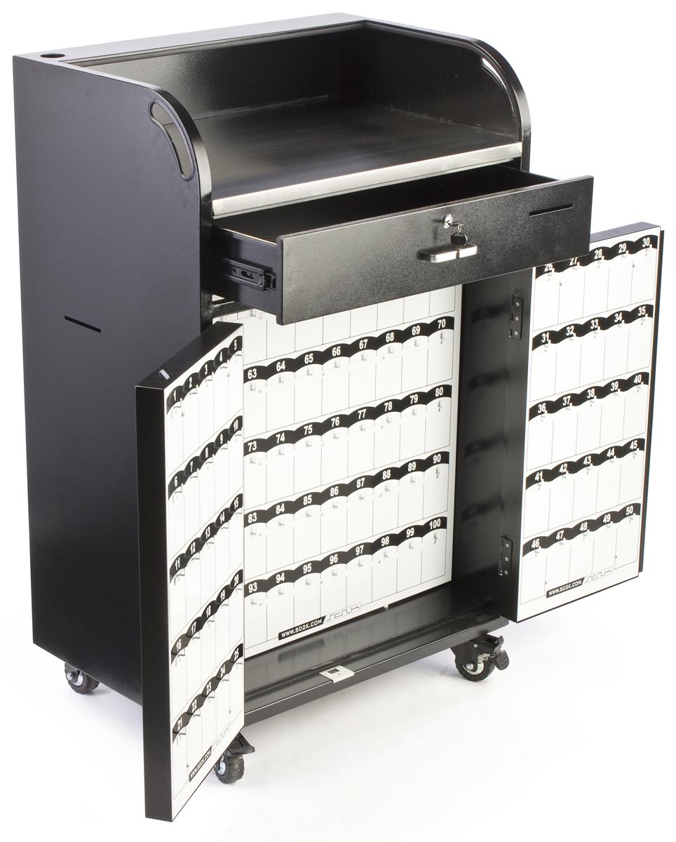 Locking Valet Stand w/ Marked Hooks for Up to (150) Sets of Keys