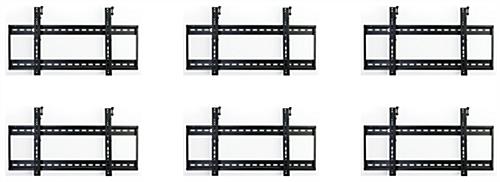 Tilting video wall display 3x2 mounts