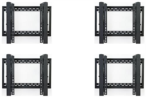 Video wall bracket 2x2 configuration with 4 mounts