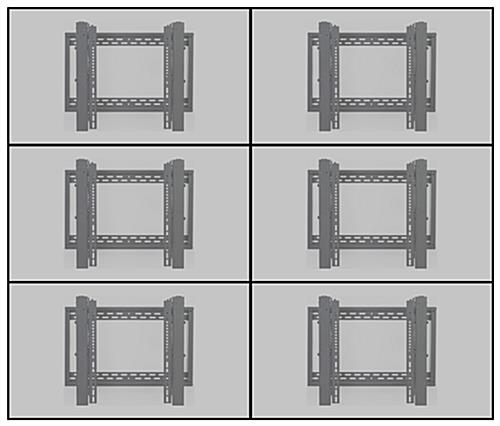 Video wall display 3x2 brackets with installation hardware included