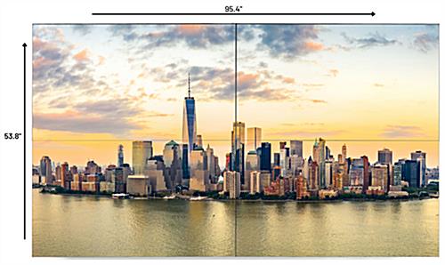 LCD video wall bundle with a 1.7mm bezel width