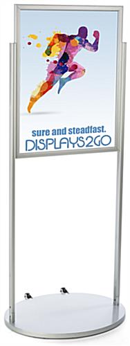 Silver 22 x 28 Wheeled Poster Stand for Graphics