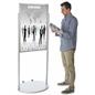Silver 24 x 36 Poster Stand with Wheels, Rolling Base