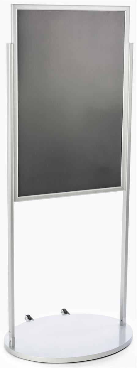 Silver 24 x 36 Poster Stand with Wheels, Powder Coated