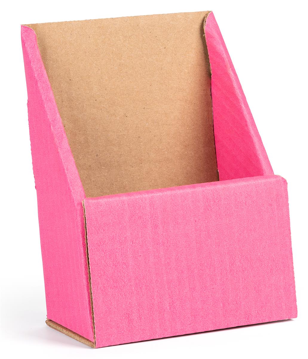 Pink cardboard brochure holders