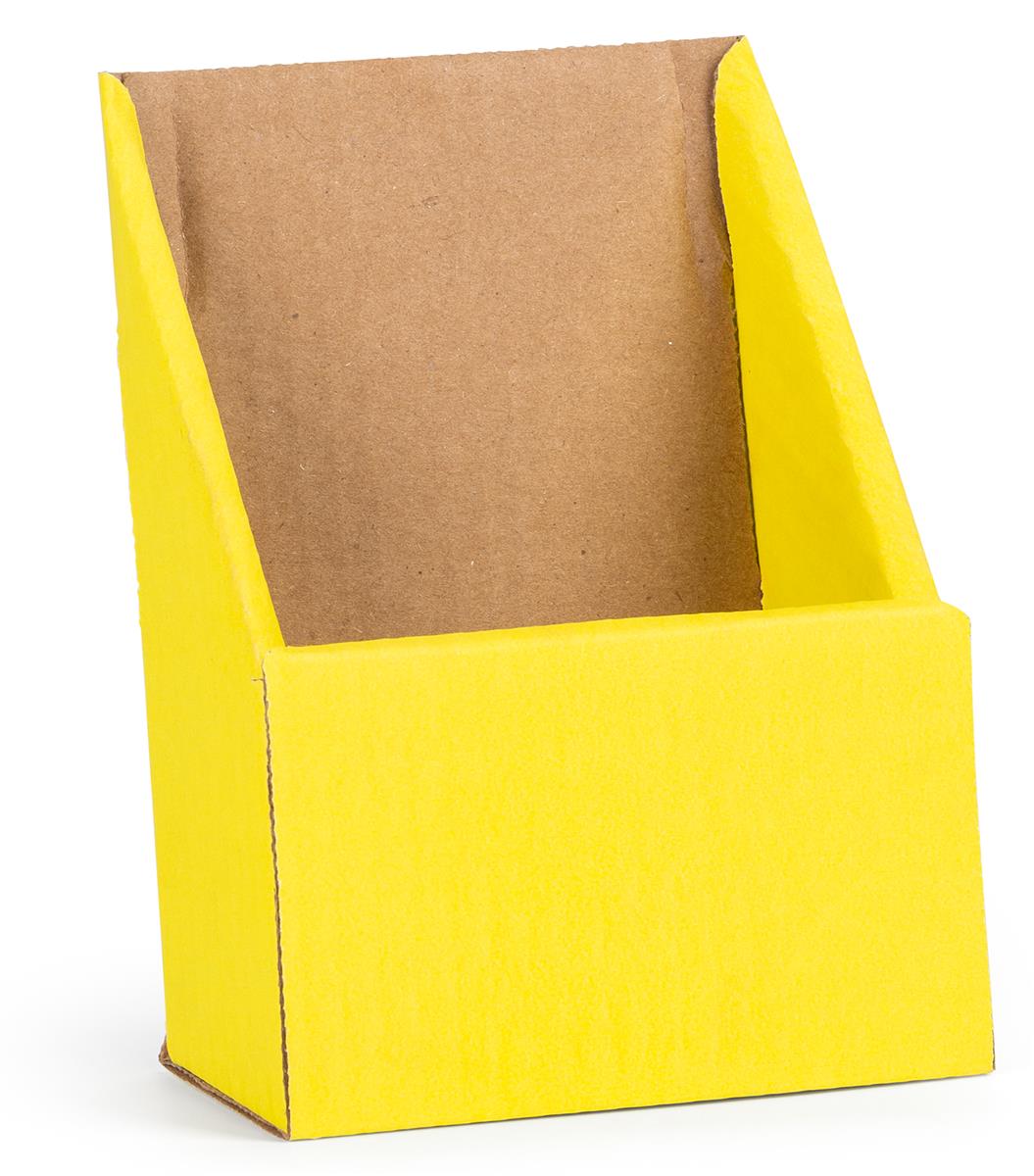 Yellow cardboard brochure holders