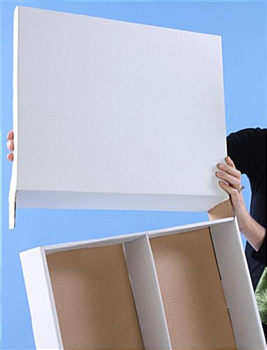 Cardboard Magazine Holder: White Corrugated Cardboard