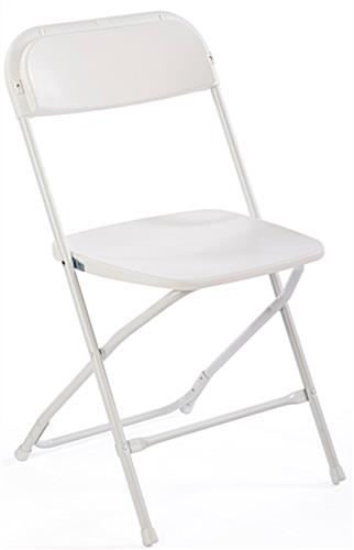 Lightweight White Plastic Chair with Black Stretch Cover