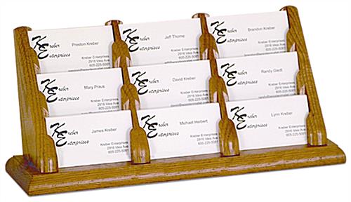 Wood Office Card Holders | (6) Pocket w/ Light Oak Color