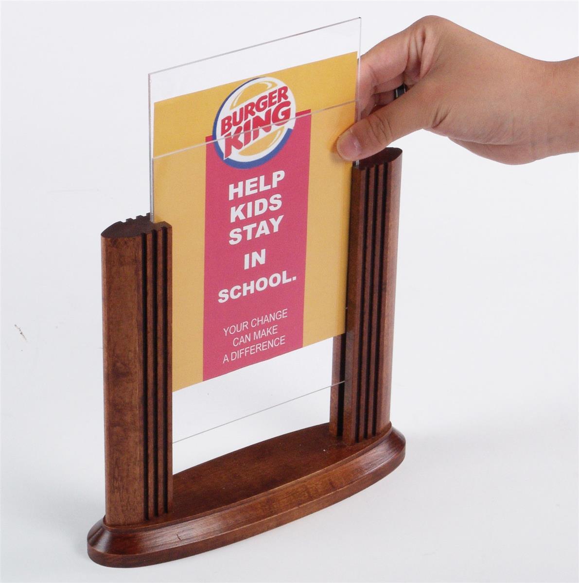 Wood Menu Holders Tabletop Restaurant Bar Signage - Gambaran