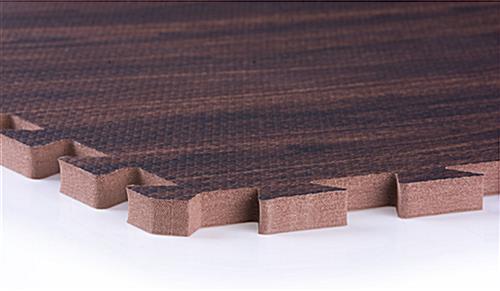 Dark Oak Interlocking Wood Floor Mats - Non-Toxic & Odor Free