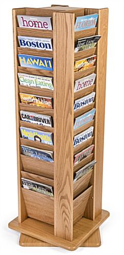 Magazines in revolving wood display