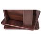 Oak magazine rack base wood finish detail