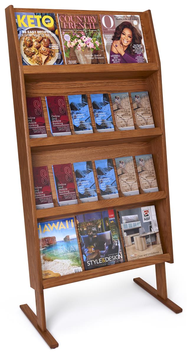 This Magazine Rack Features a Medium Oak Finish! Find This and Many