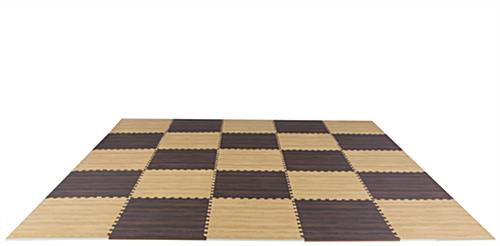 Light & Dark Wood Interlocking Floor Mats, Two Colors