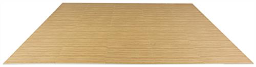 Light Oak Interlocking Wood Floor Mats, 10' x 10'