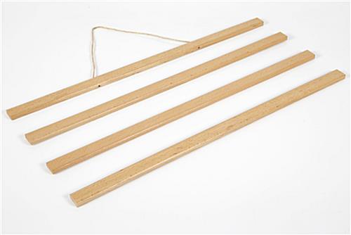 Wood magnetic poster hanger with four magnetic rails