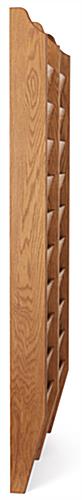 Wood magazine rack wall mount has a slim profile 