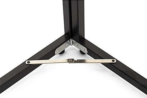 Free standing corner sign frame features collapsible hinge with silver finish 