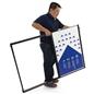 Collapsible free standing corner sign frame made of lightweight metal