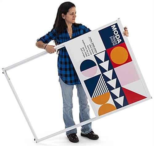 Collapsible multi direction corner signage with lightweight construction