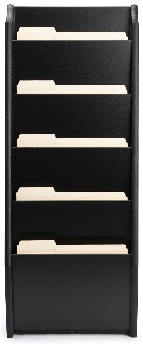 Wood Wall Folder Rack Black Finish, Wooden Wall File Pocket