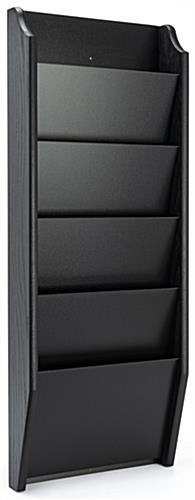 14.0 inch x 36.0 inch wood wall folder rack with black stained finish 