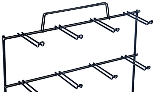 Black Countertop Peg Display, Attached Sign Holder