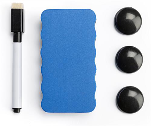 Accessories included with portable whiteboard
