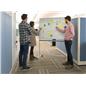 Rolling whiteboard for stand-up meeting